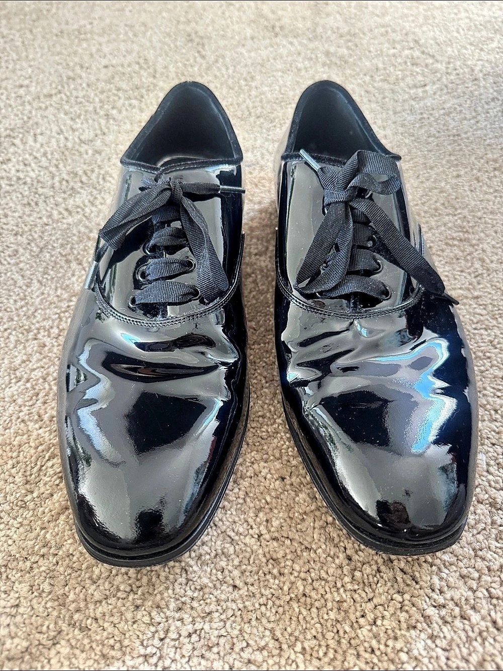 Salvatore Ferragamo Studio 17 Patent Leather Lace-Up Shoes US 8.5 EE